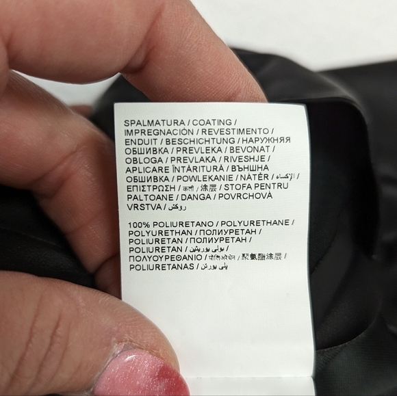 Ovs High Waist Black Faux Leather Ankle Pants with Front Seam 4 - Picture 11 of 12